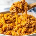 Enchilada Pasta with Ground Beef and Cheese Recipe