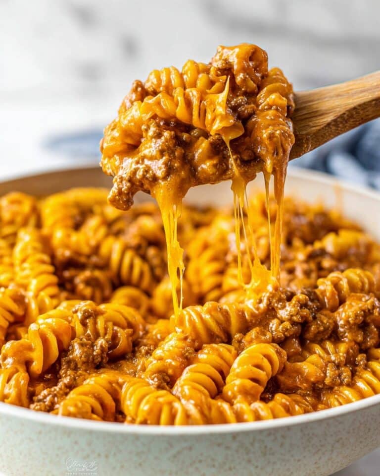 Enchilada Pasta with Ground Beef and Cheese Recipe