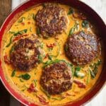 Tuscan Hamburger Steaks with Sun-Dried Tomatoes and Spinach in Creamy Italian Sauce Recipe