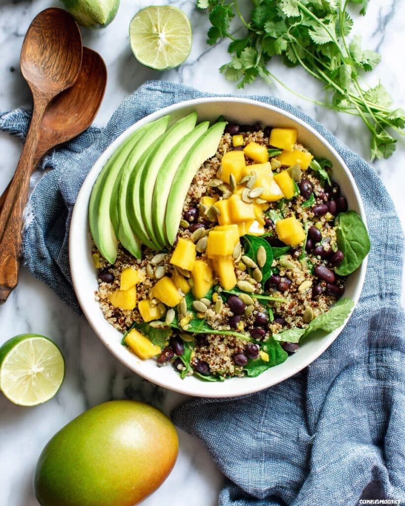 Quinoa Mango Black Bean Salad with Chipotle Lime Vinaigrette Recipe