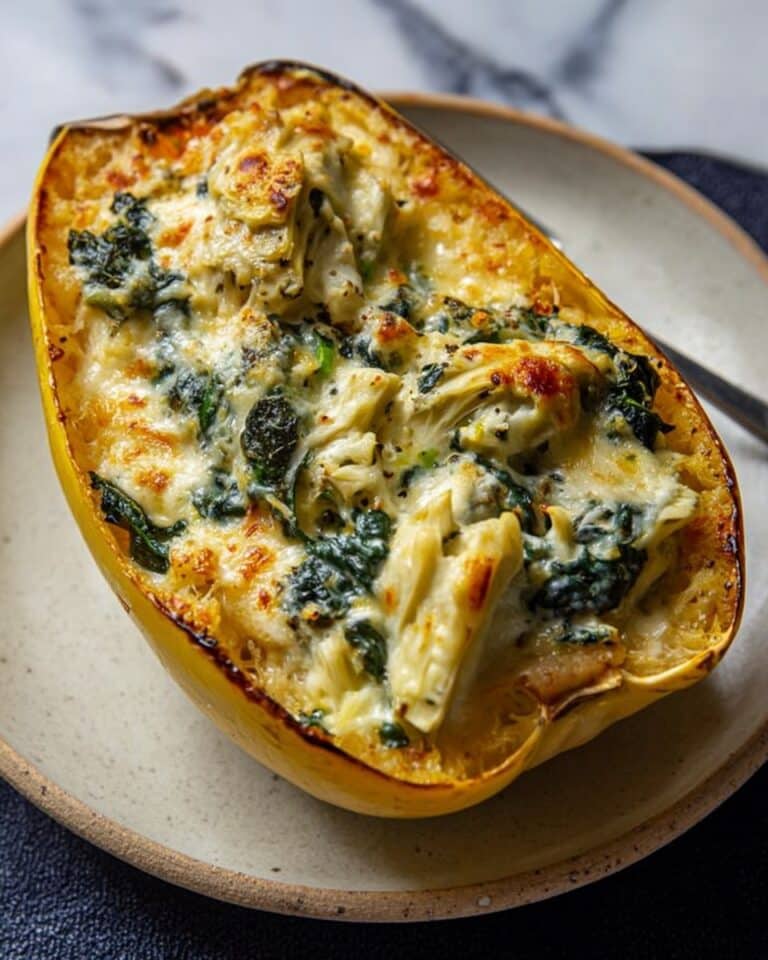 Spinach and Artichoke Stuffed Spaghetti Squash Recipe
