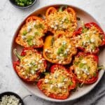 Stuffed Bell Peppers with Buffalo Chicken Filling Recipe
