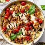 One Pan Chicken Caprese Orzo Bake Recipe