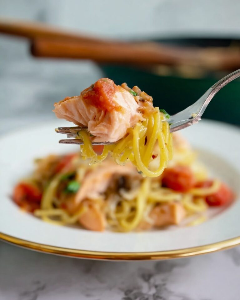 Healthy & Creamy Tuscan Salmon Pasta Recipe