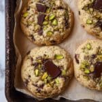 Salted Pistachio Dark Chocolate Chip Cookies Recipe