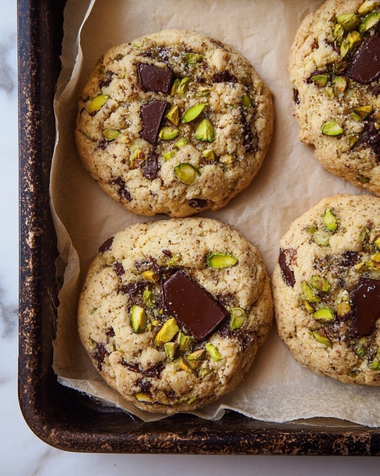 Salted Pistachio Dark Chocolate Chip Cookies Recipe