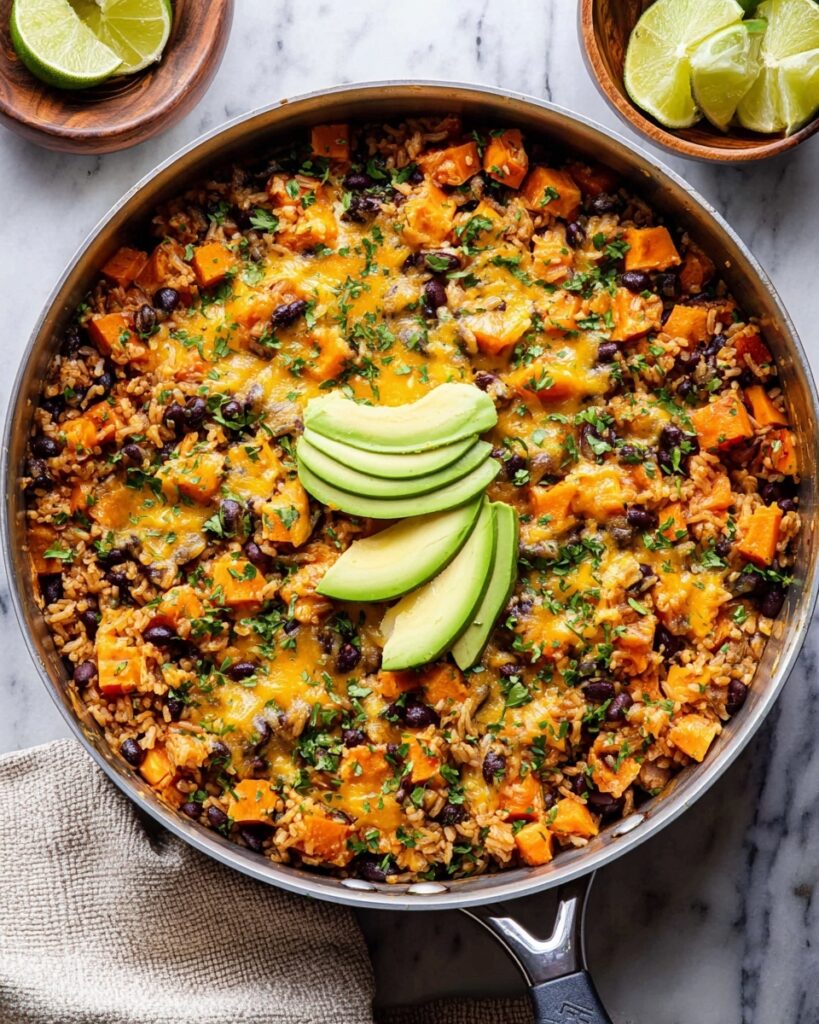 Southwest Sweet Potato, Black Bean and Rice Skillet Recipe