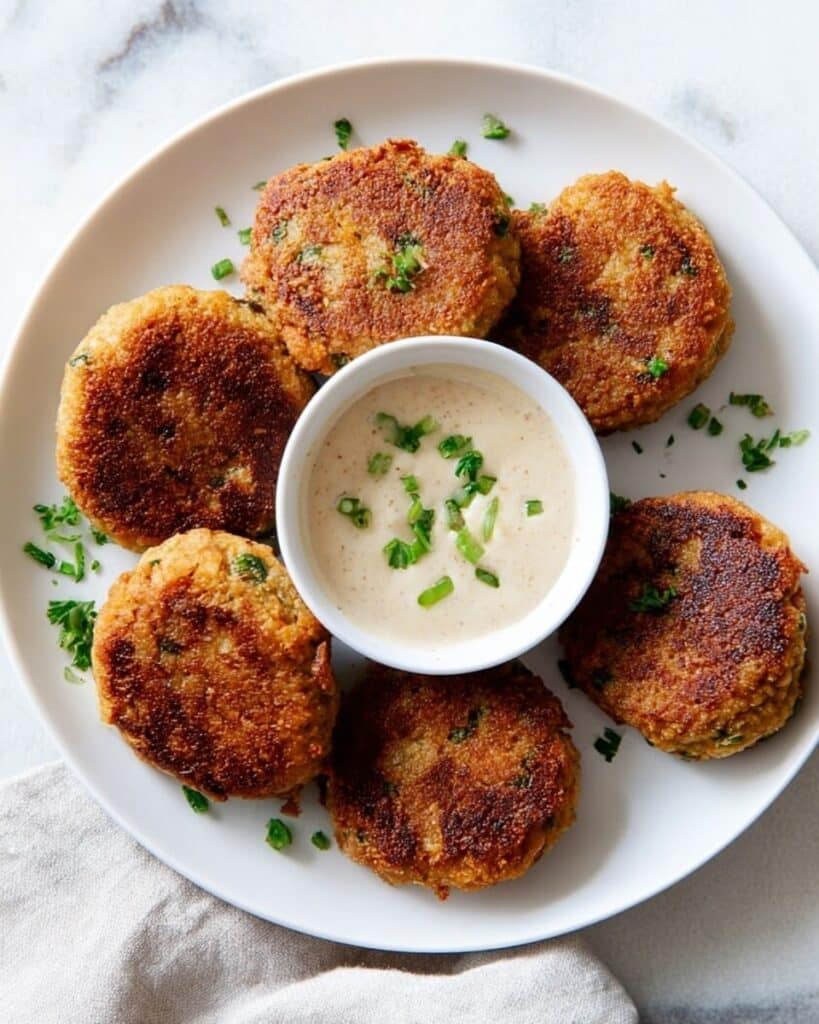 Chickpea Fritters with Tahini Sauce Recipe