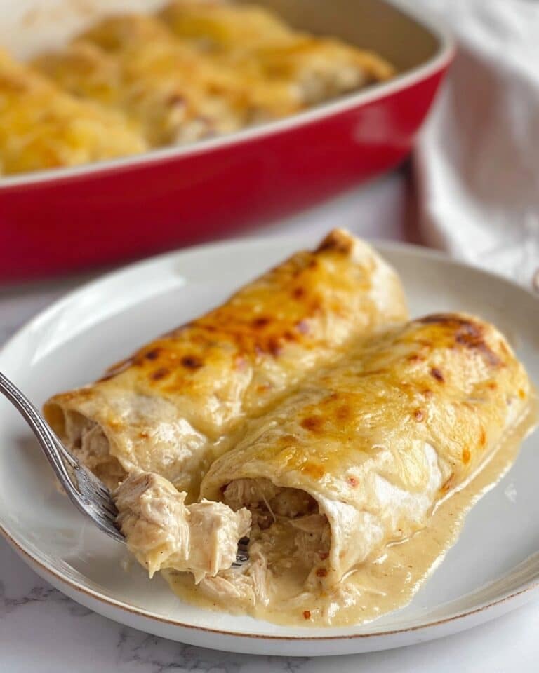 Easy Creamy White Chicken Enchiladas Recipe