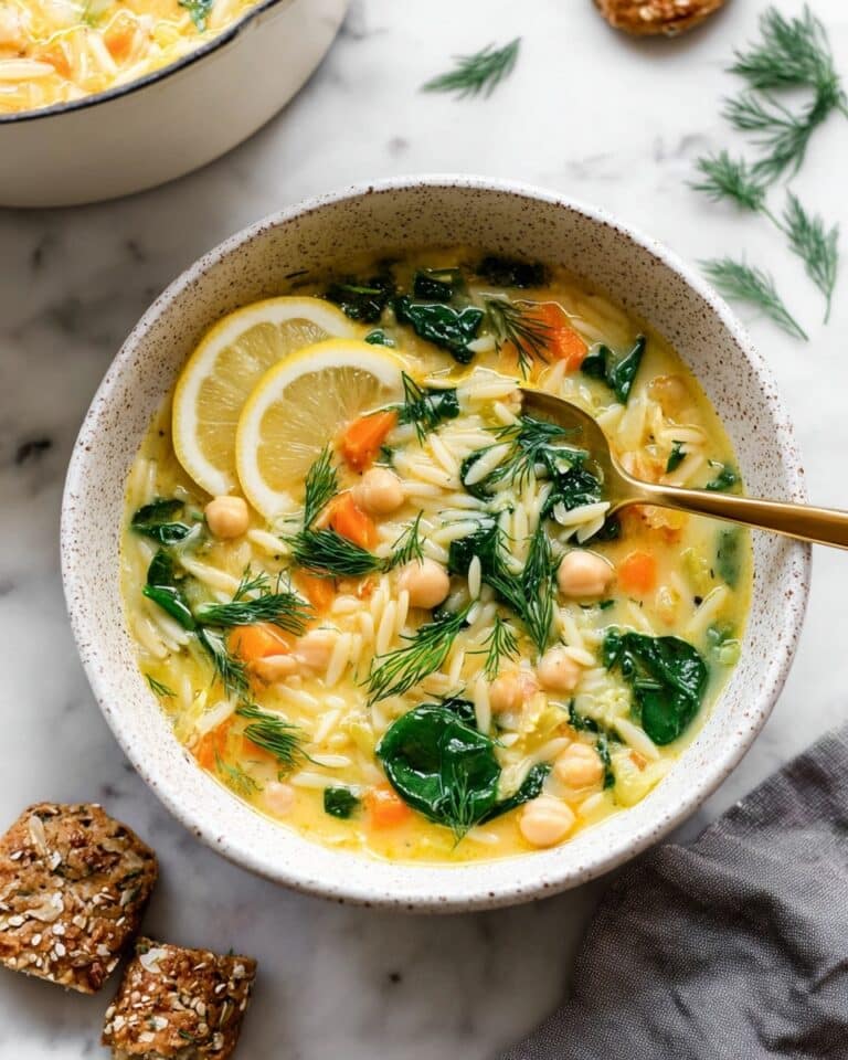 Lemon Chickpea Orzo Soup (Vegan Avgolemono) Recipe