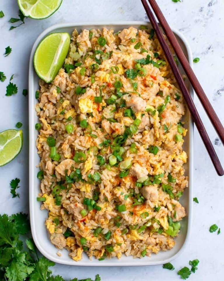 Spaghetti Pad Thai with Chicken and Chili Almond Sauce Recipe