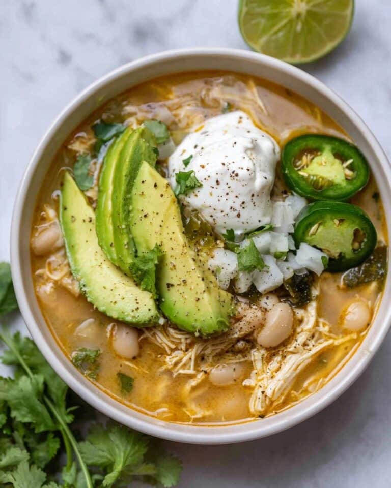 Rich and Hearty Green Chicken Chili Soup (Dairy-Free) Recipe