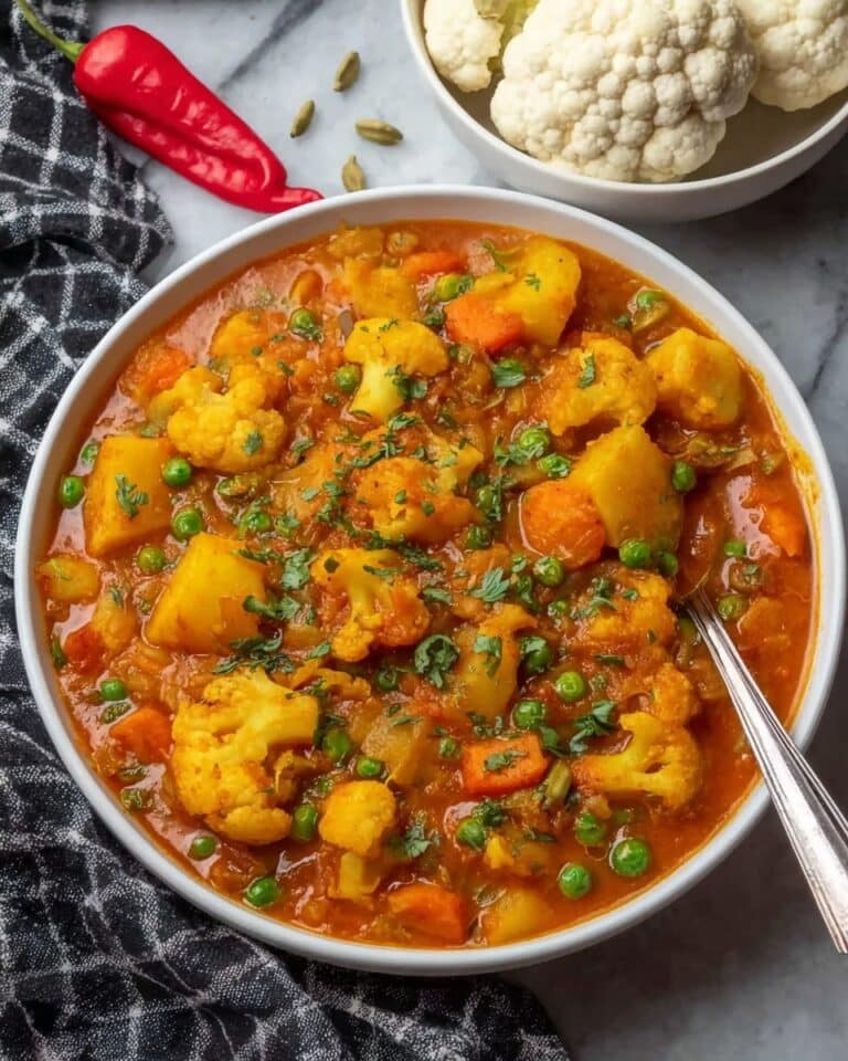 Aloo Gobi Matar (Potato Cauliflower and Pea Curry) Recipe