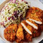 Crunchy Coconut Chicken with Spicy Mayo and Cabbage Salad Recipe