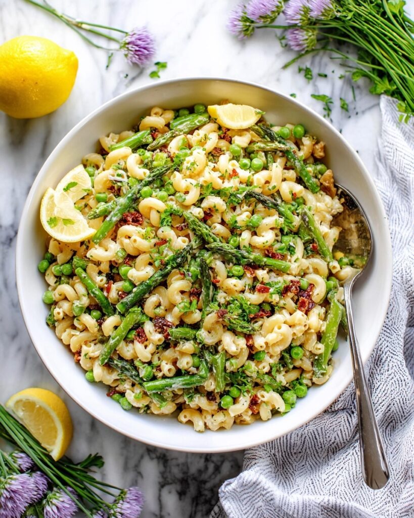 Lemon-Dijon Asparagus and Pea Macaroni Salad Recipe