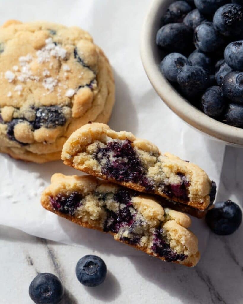 Crumbl Blueberry Muffin Cookies with Streusel Recipe