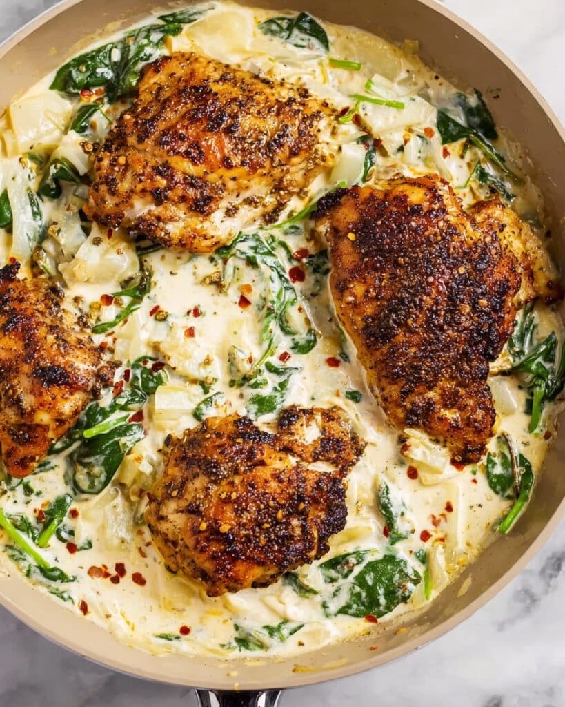 Spinach Artichoke Chicken Skillet (Paleo, Whole30, & Keto) Recipe