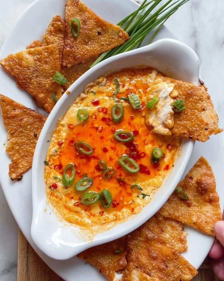 Crab Rangoon Dip with Wonton Chips Recipe