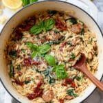 One-Pot Spinach and Sun Dried Tomato Orzo with Sausage Recipe