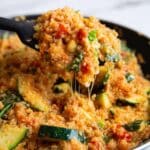 Easy Tomato & Basil Quinoa Risotto – GF, Vegetarian/Vegan Option Recipe