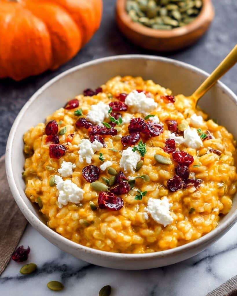 Baked Pumpkin Goat Cheese Risotto Recipe