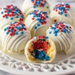 Red, White, and Blue Cake Balls Recipe