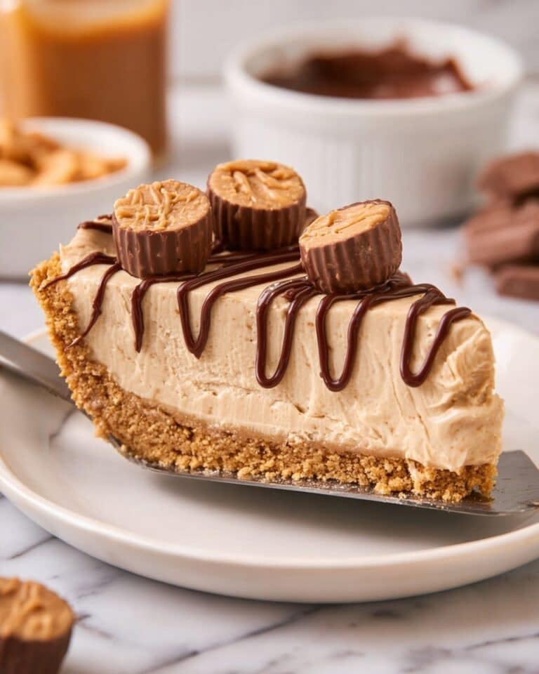 Creamy Peanut Butter Pie with Nutella Drizzle Recipe