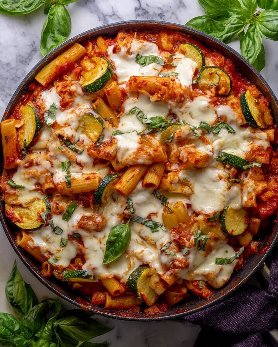 Baked Rigatoni Fra Diavolo with Sausage and Zucchini Recipe