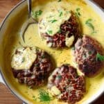 Hamburger Steaks in Creamy Dill Sauce Recipe