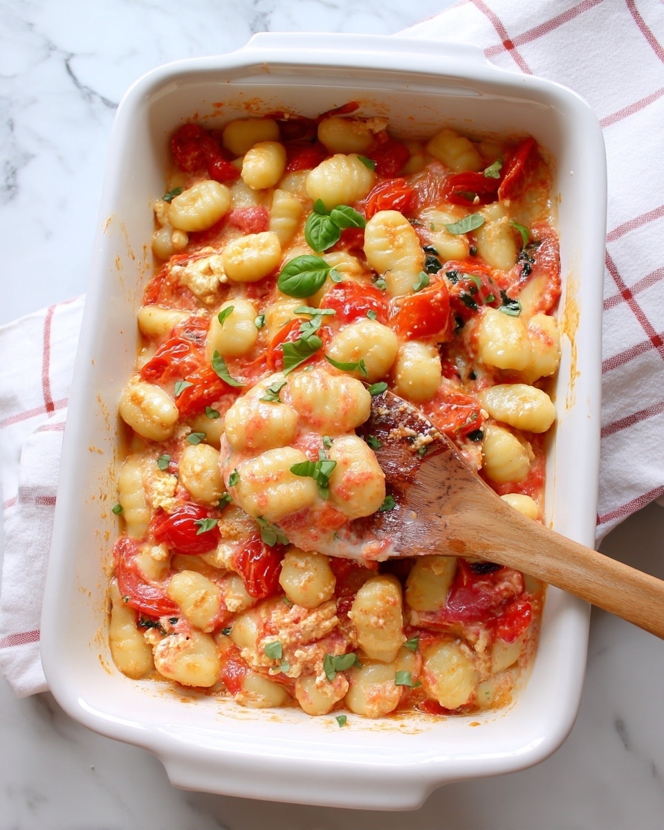 Baked Feta Gnocchi with Cherry Tomatoes and Basil Recipe
