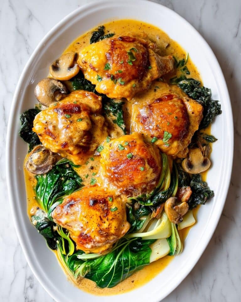 Easy Smothered Chicken with Bok Choy and Mushrooms Recipe