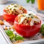 Stuffed Tomatoes with Parmesan, Mozzarella, and Herbed Breadcrumbs Recipe